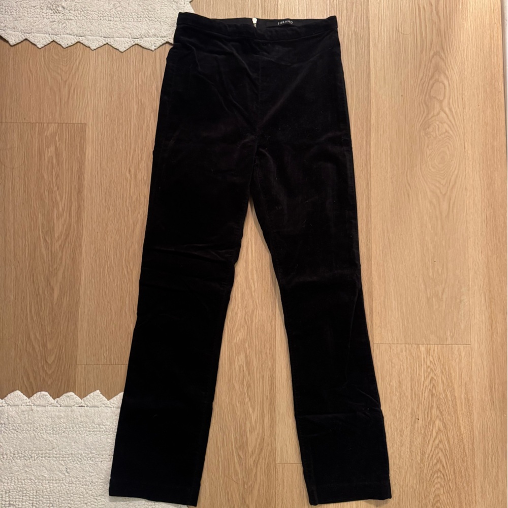 J Brand Midnight Velvet Trousers with zip back!